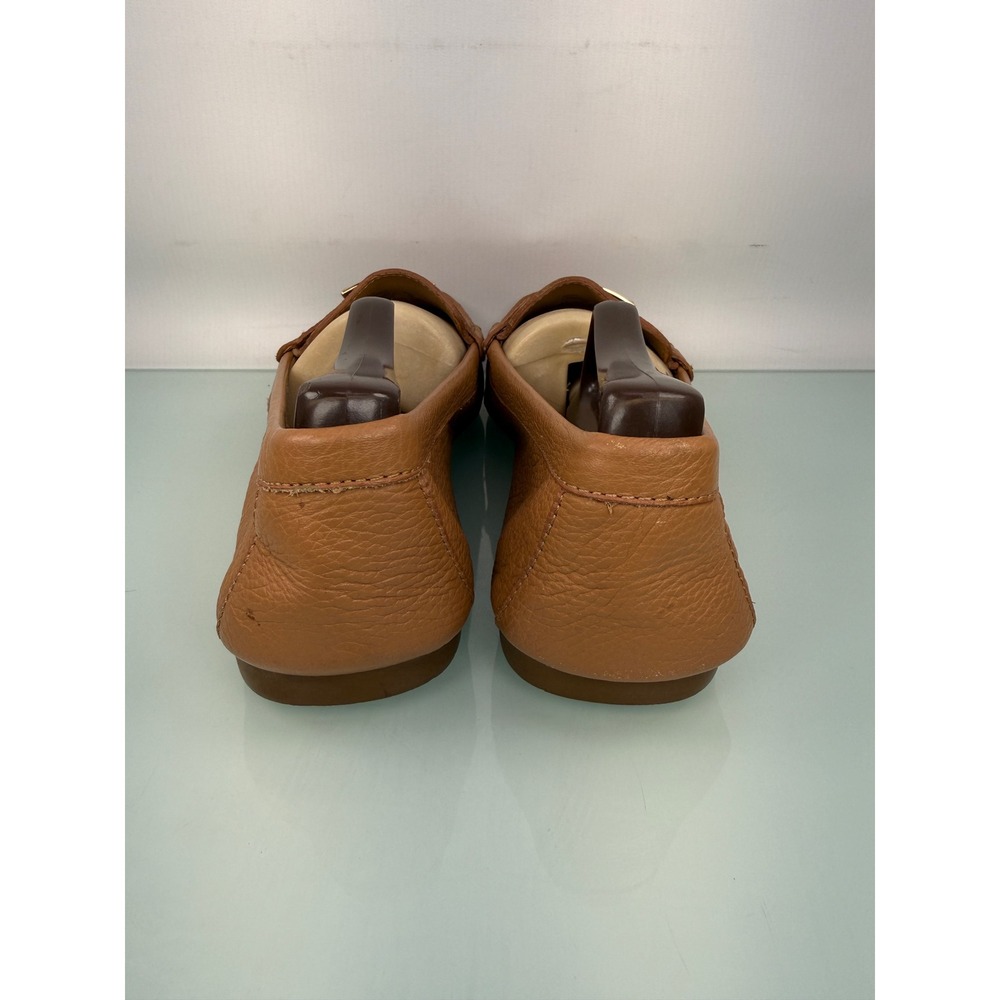 Coach Leather Driving Loafers Tan Gold Logo Plate Womens 9 Preppy Casual - Picture 7 of 11